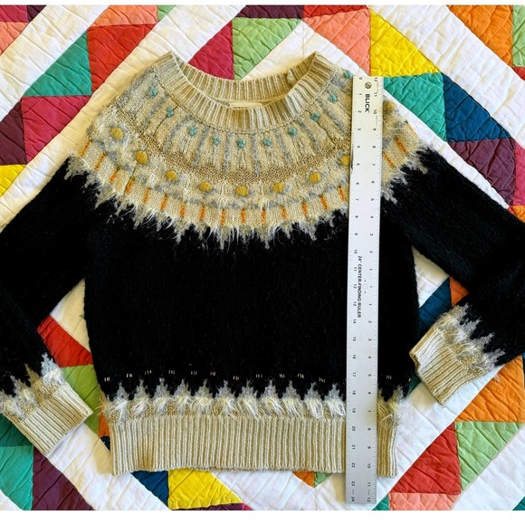 Anthropology Sleeping on Snow Fair Isle Knit Sweater Beaded Embellished - Picture 8 of 8